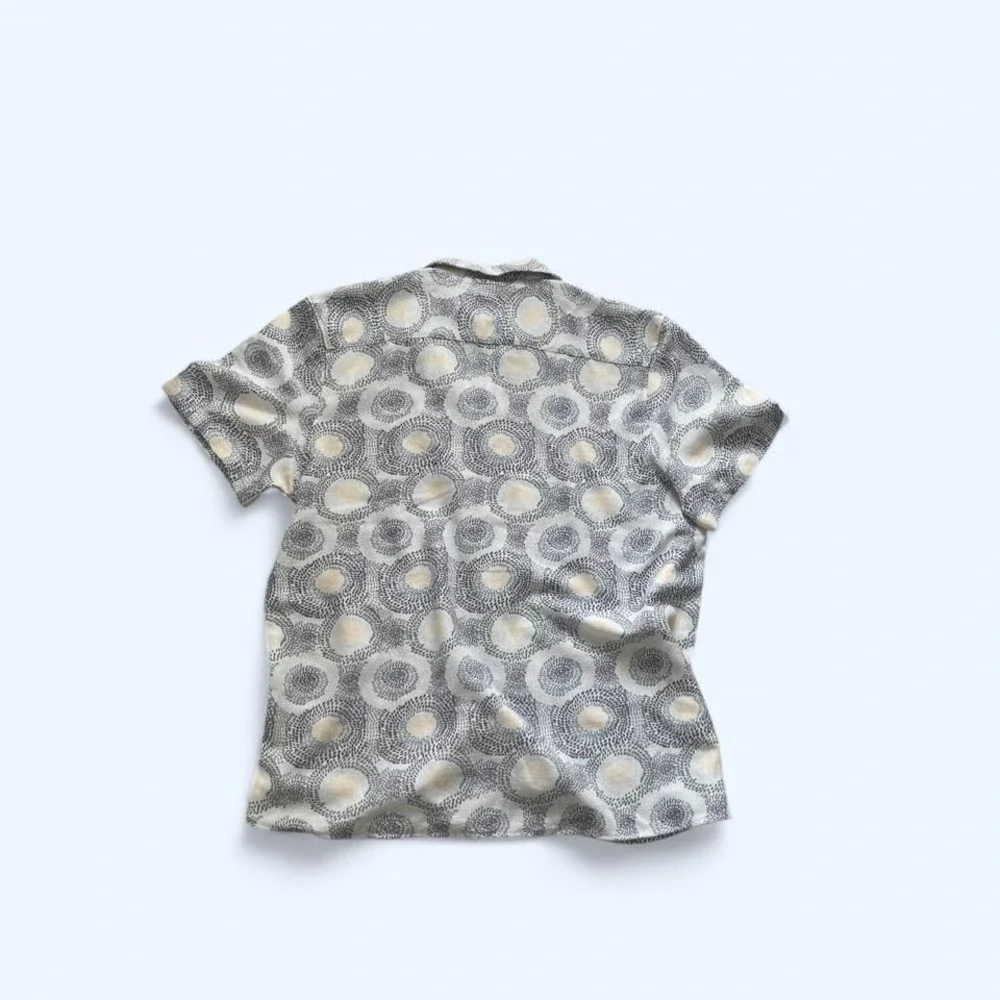 Print blue button up shirt size XL by The Linen Look
